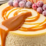 Creamy apple cider cheesecake, a delicious and easy fall dessert recipe.
