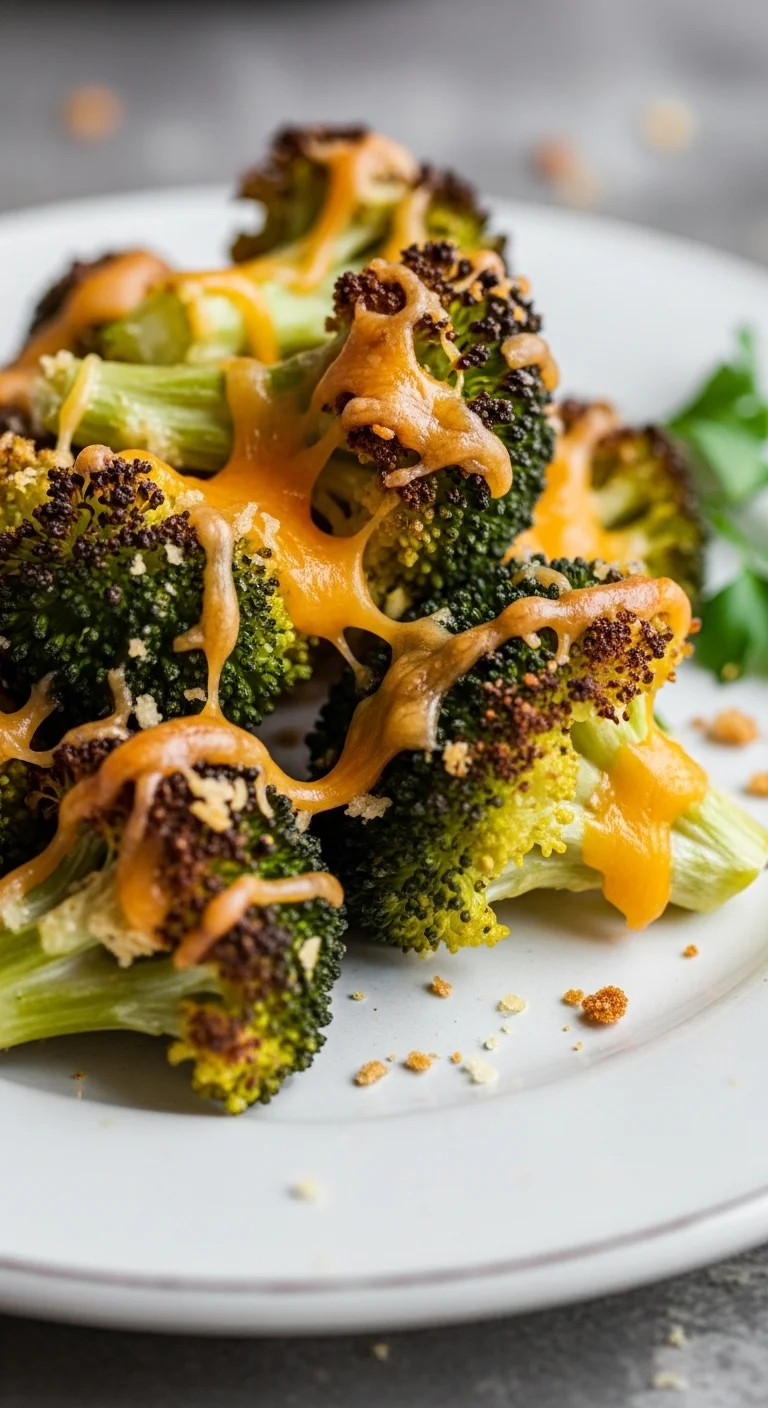 Step-by-step image of preparing baked broccoli with cheddar cheese, showing the broccoli florets and cheese before baking.