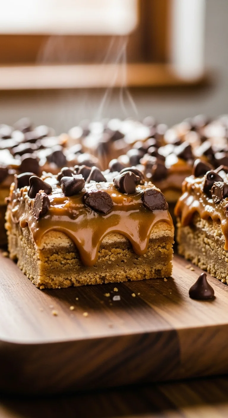 Step-by-step image showing the assembly of Better Than Anything Bars with layers of ingredients.
