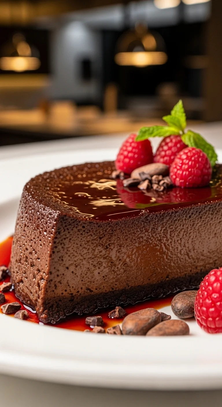 Close-up of a delicious, creamy chocolate flan with a golden-brown buttery crust. Learn how to make this easy chocolate flan recipe.