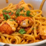 Delicious creamy lobster pasta, a perfect seafood dinner recipe.