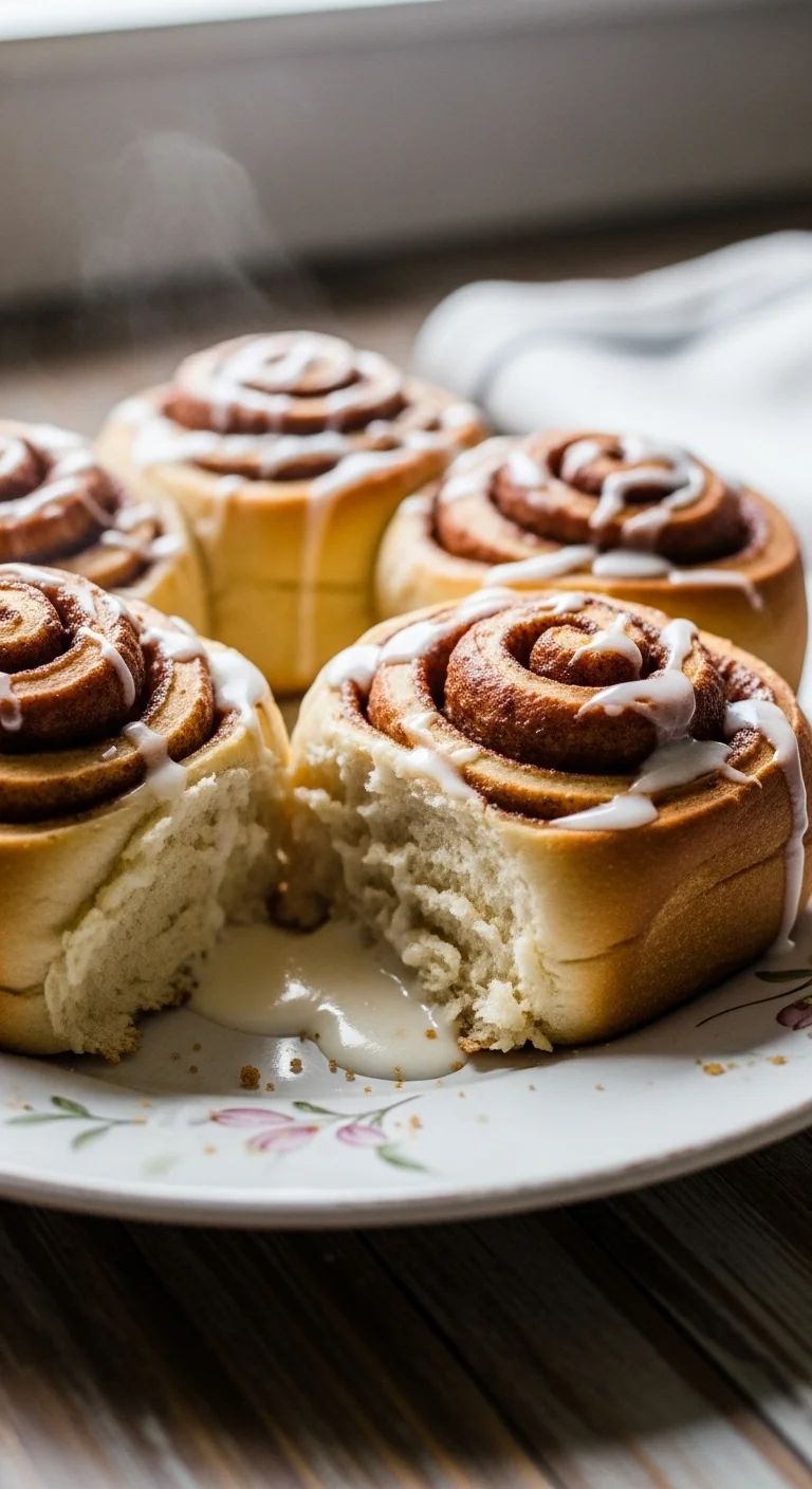 Step-by-step photo showing the process of making gluten free cinnamon rolls, including rolling the dough, adding the cinnamon filling, and shaping the rolls.