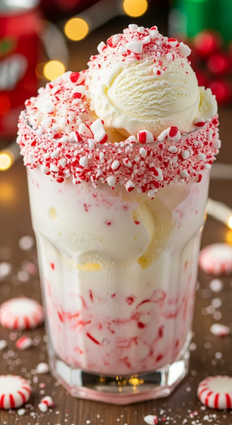 Delicious and creamy Peppermint Christmas Float recipe, perfect for holiday celebrations.