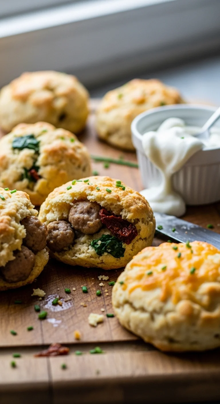 Step-by-step image showing how to make protein breakfast biscuits, highlighting the mixing and shaping process.