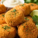 Crispy spicy fish nuggets, ready to eat and bursting with flavor.