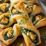 Flaky spinach feta twists made with puff pastry, perfect for parties and appetizers.