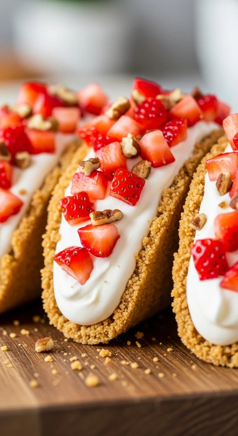 Delicious Strawberry Crunch Cheesecake Tacos - Easy No-Bake Dessert Recipe