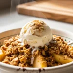 Delicious crockpot apple crisp, a warm and comforting dessert made with spiced apples and a buttery oat topping.