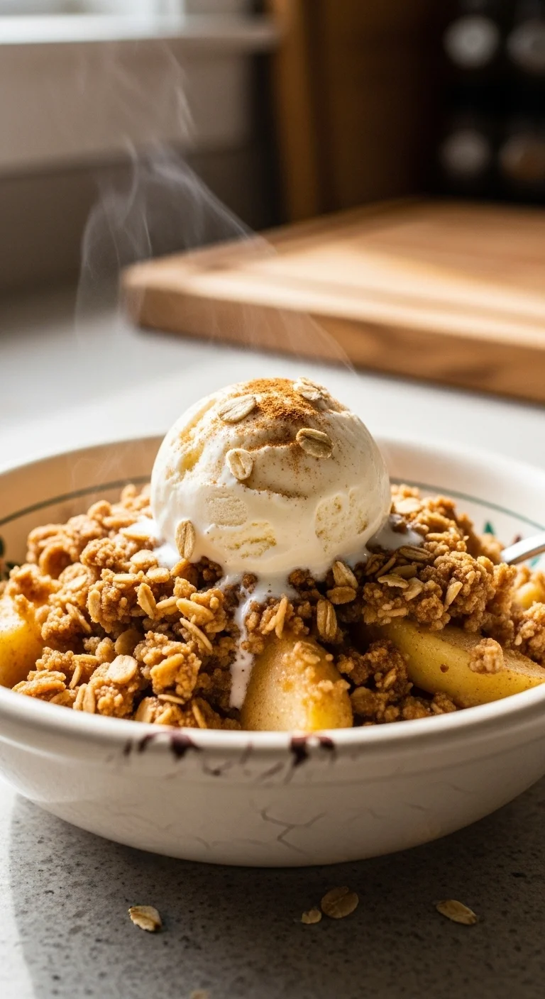 Delicious crockpot apple crisp, a warm and comforting dessert made with spiced apples and a buttery oat topping.