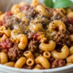 Delicious bowl of Hearty Chili Mac and Cheese, a comforting and easy chili mac recipe.