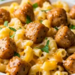 Creamy honey pepper chicken mac and cheese ready to eat. A delicious comfort food recipe!