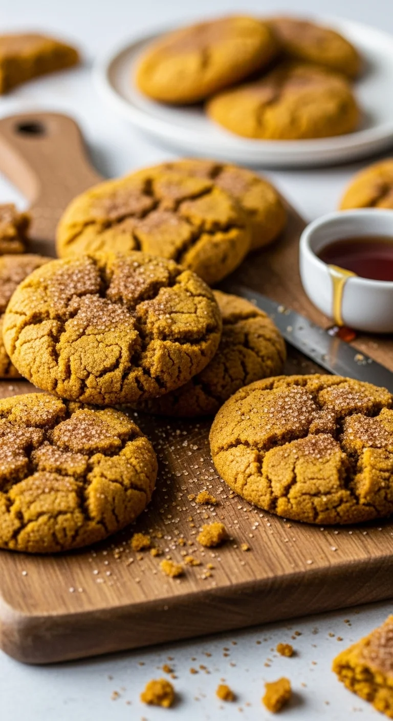 Close-up of soft, chewy pumpkin maple cookies. These homemade cookies are the perfect fall treat.