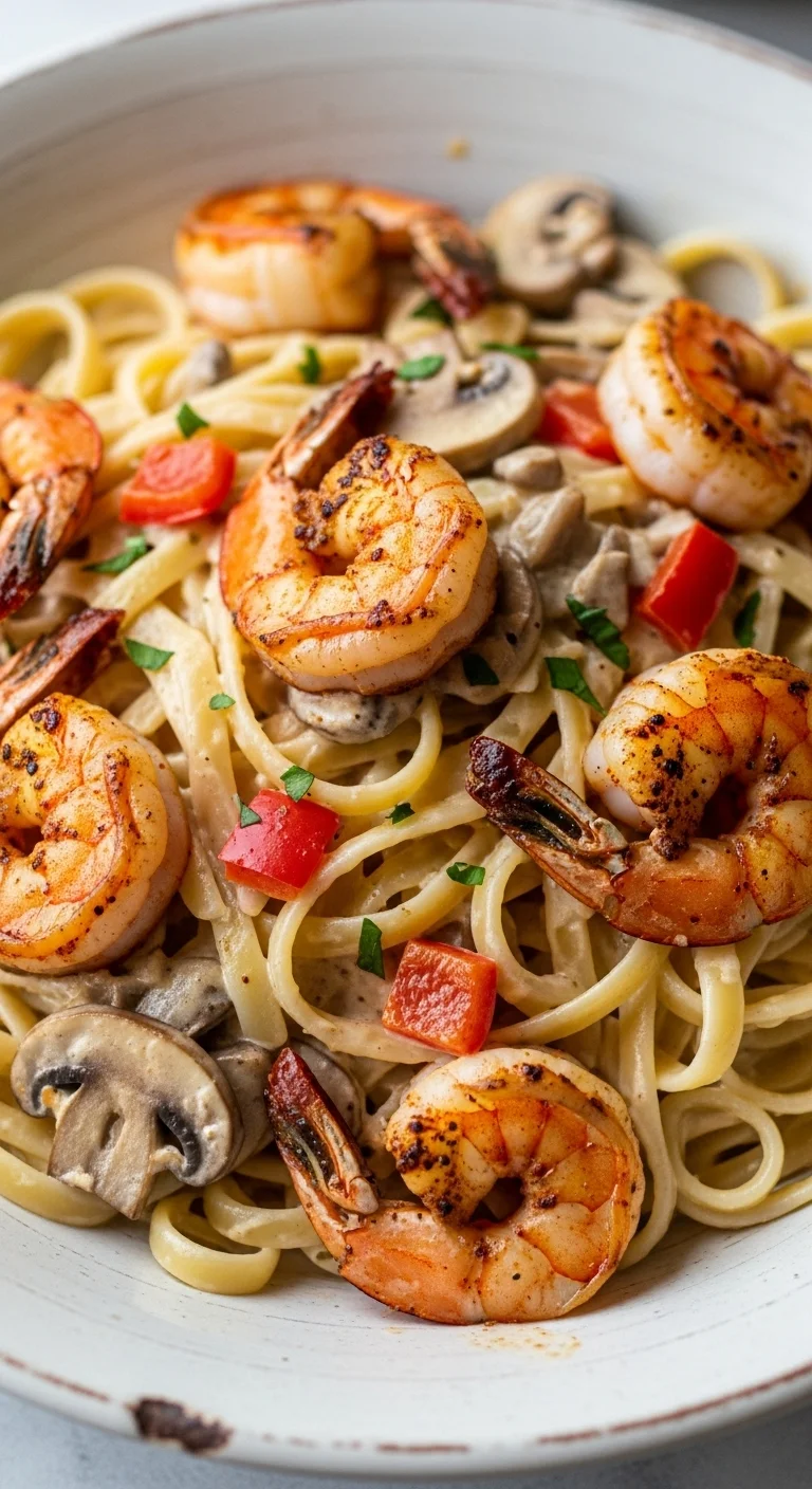 Delicious Creamy Blackened Shrimp Stroganoff Recipe, ready in just 35 minutes!